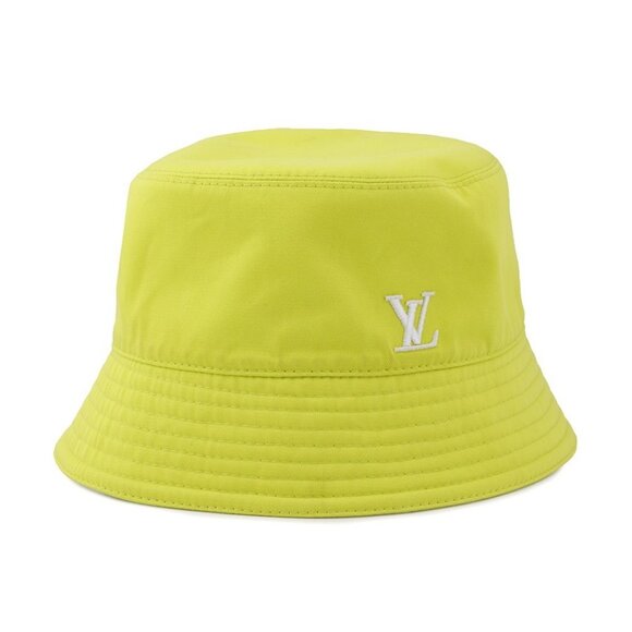 LOUIS VUITTON Monogram Neon Reversible Bucket Hat Size L Cotton Neon Yellow - Picture 2 of 14